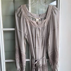 Gold Hawk blouse, Small, Oriental Beige